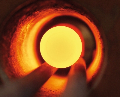 Annealing steel bolt in induction plant