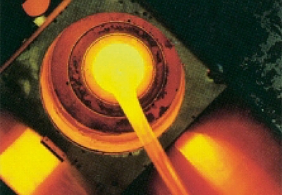 Boudin de verre incandescent