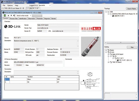 Eigenschaften des angeschlossenen IO-Device.